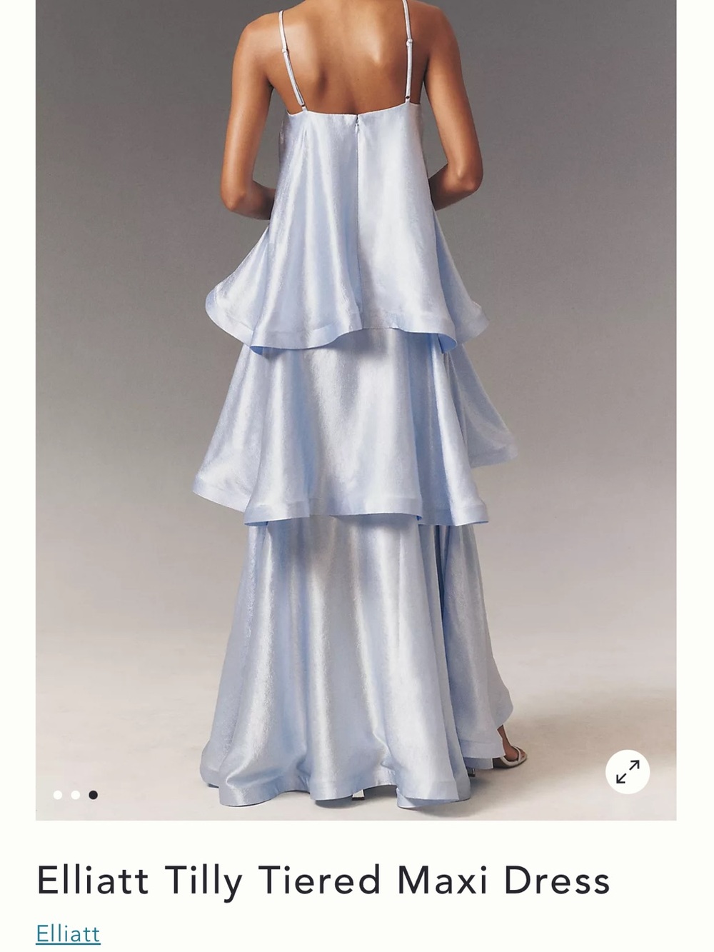 Elliatt Layered Satin Maxi Dress in Pale Blue - Picture 2 of 5